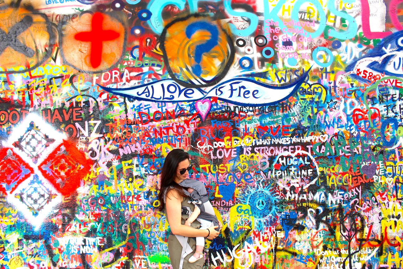 prague lennon wall baby wearing ergo travel