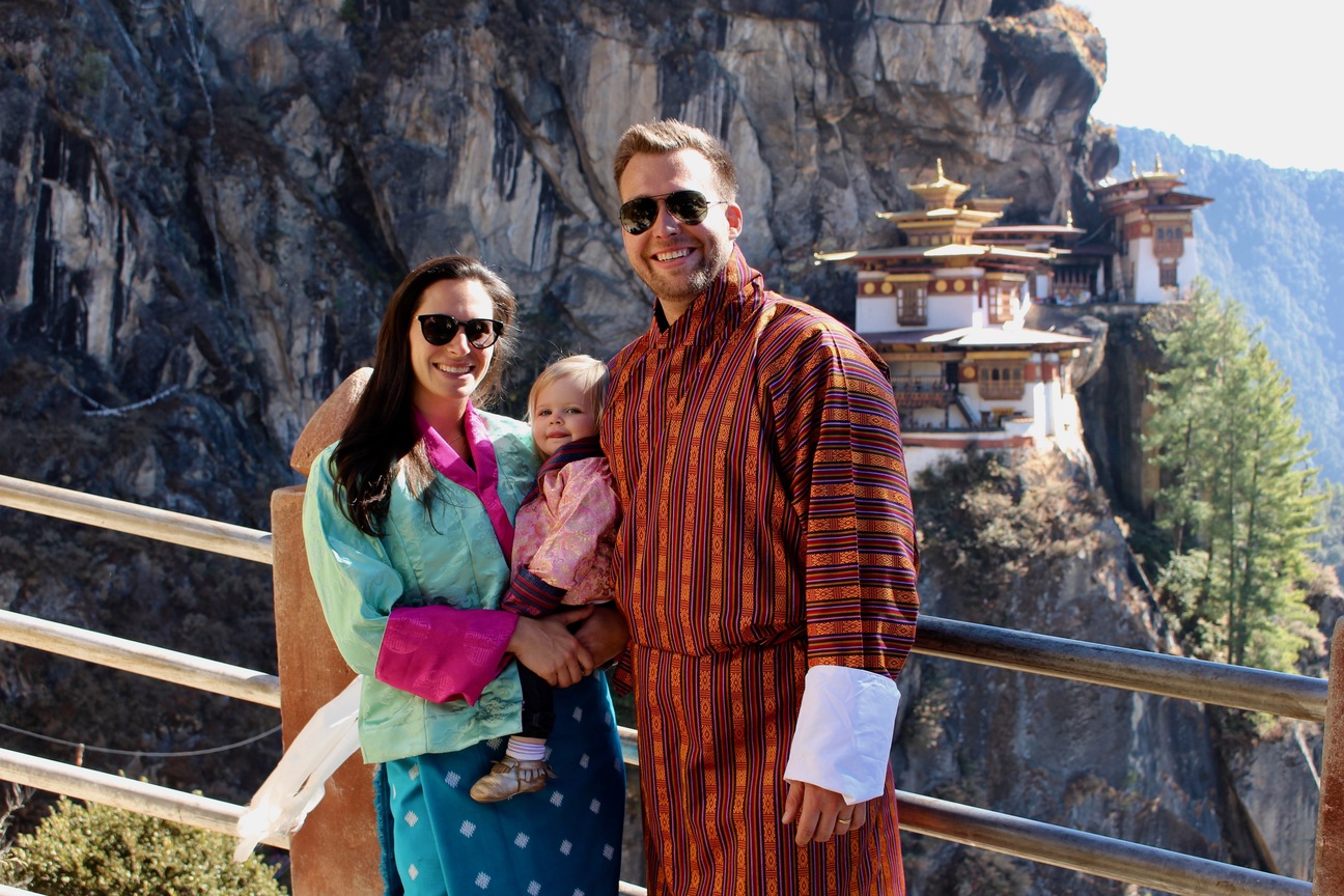 baby in tigers nest bhutan family hike