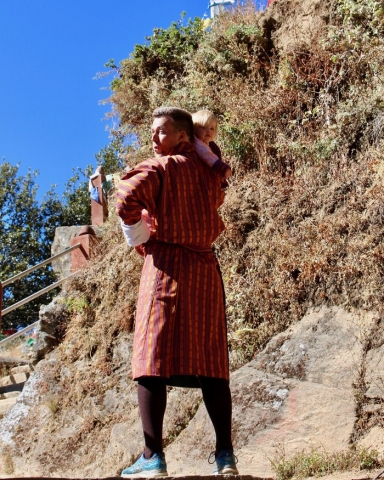 hiking bhutan with a baby