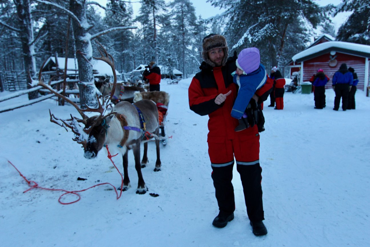 reindeer safari finland baby travel 