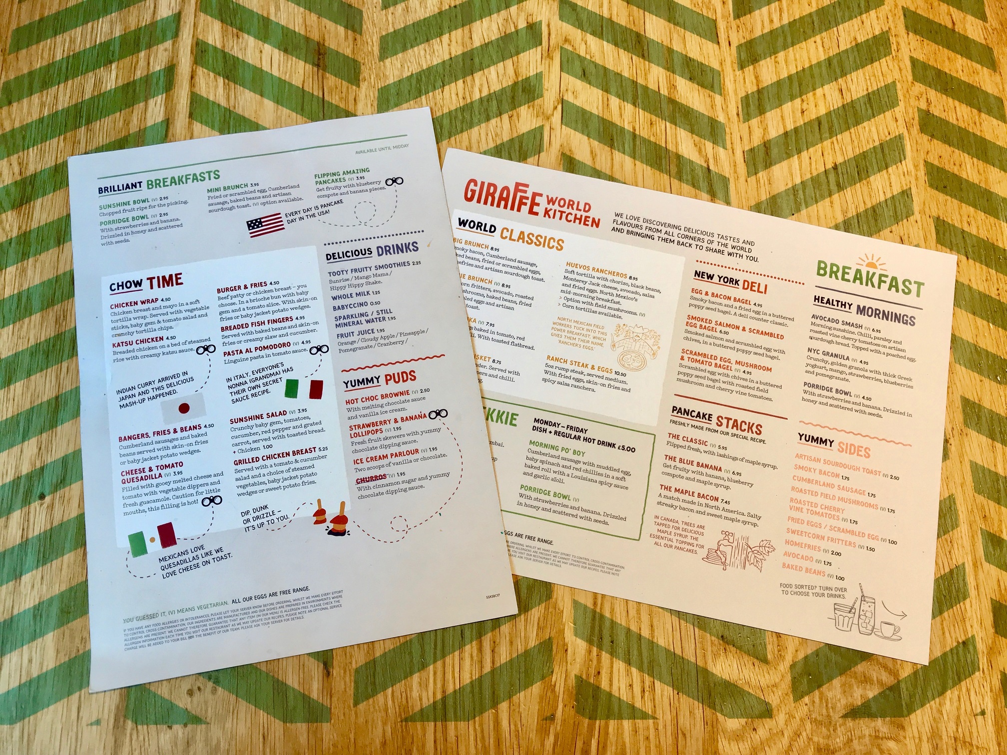 giraffe world kitchen kids menu