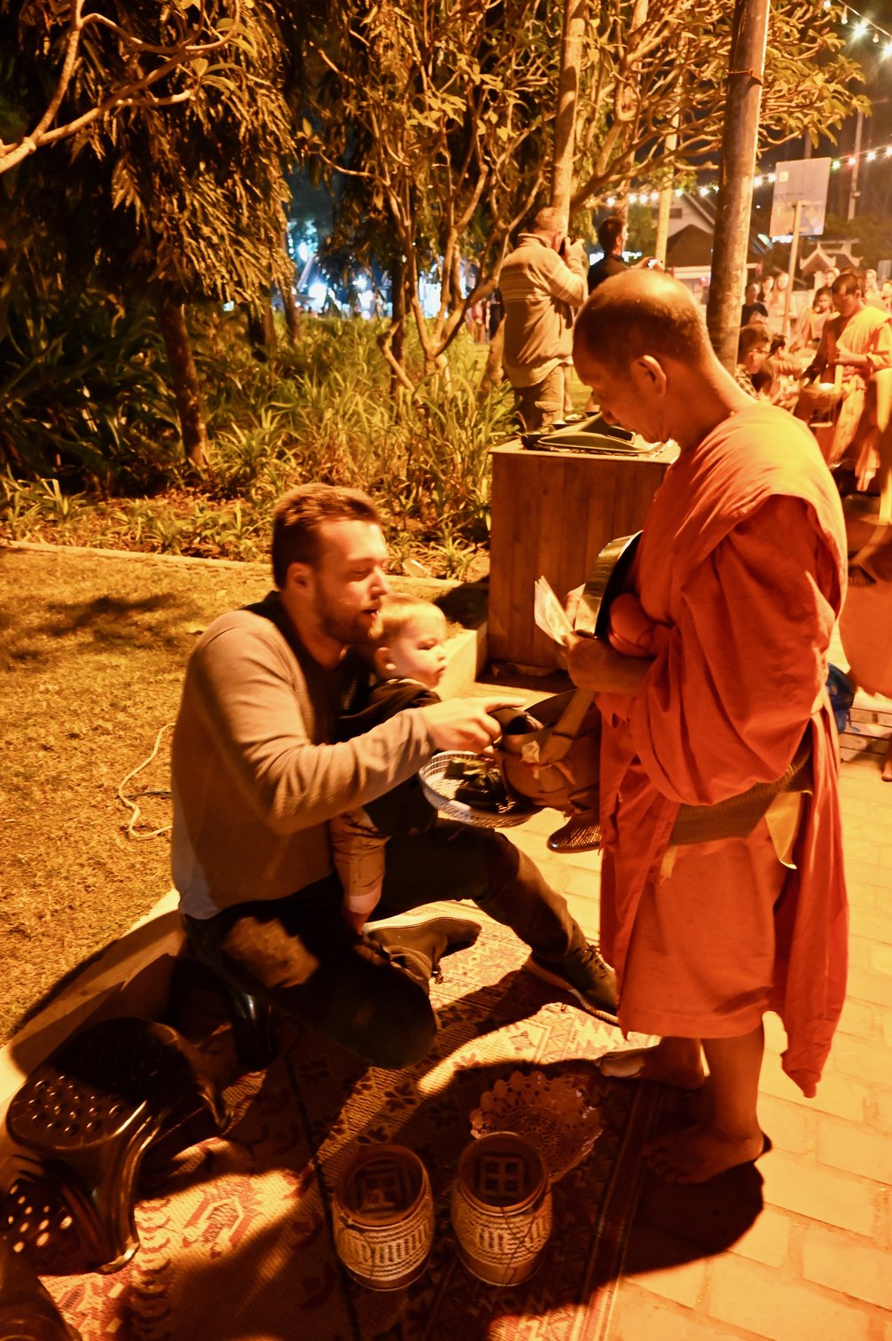 luang prabang morning monk offering